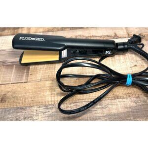 Plugged In Flat Iron Hair Straightener With Adjustable Heat Settings & Gold Cera